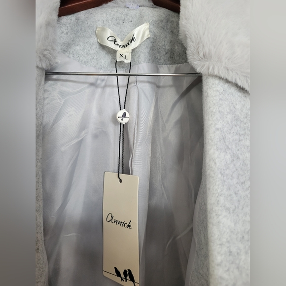 Gray Double-Breasted Women's Coat Annick Xl - Picture 4 of 11